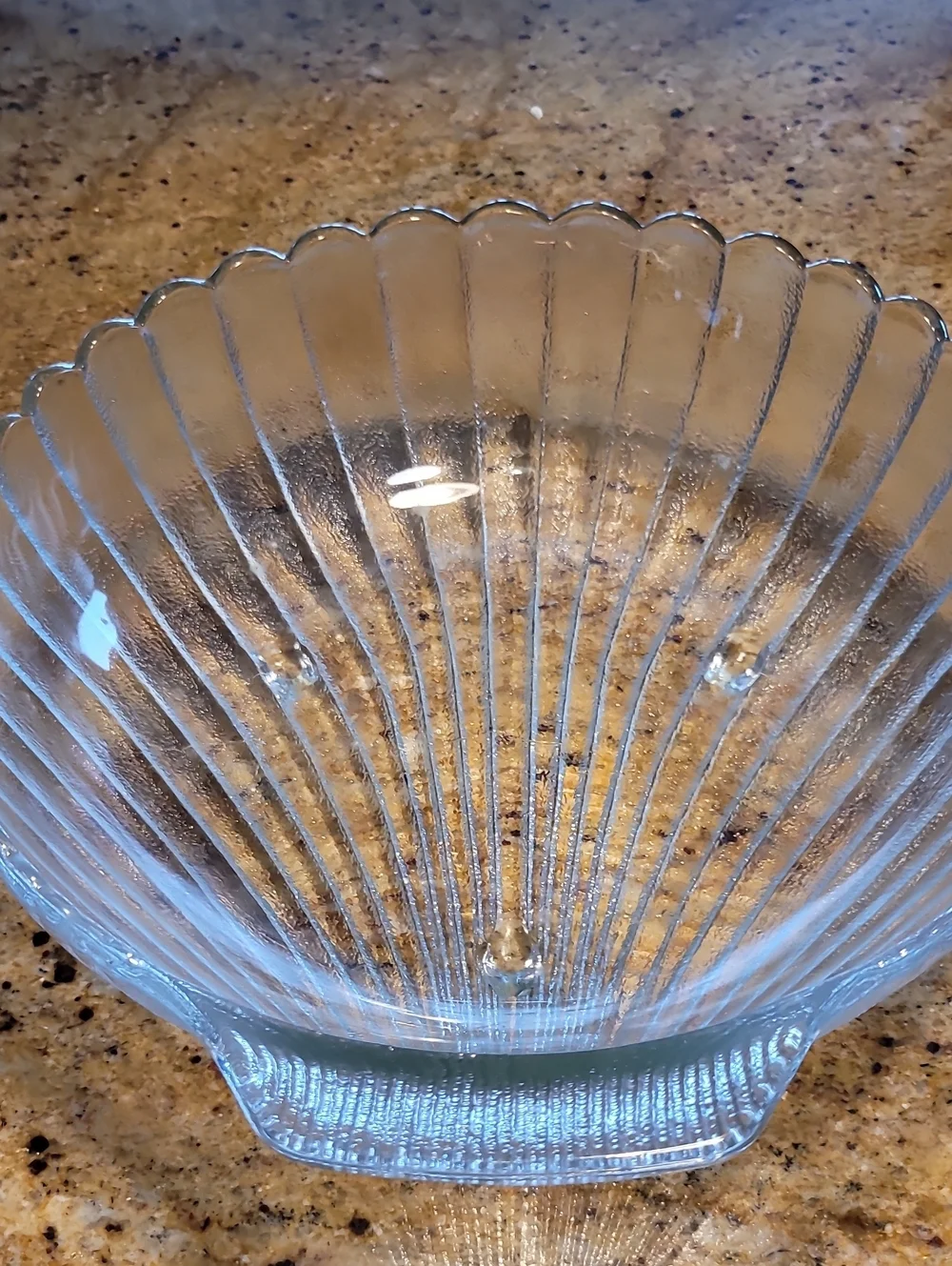 VTG Anchor Hooking Clear Glass Clam Shell Deep Round 11